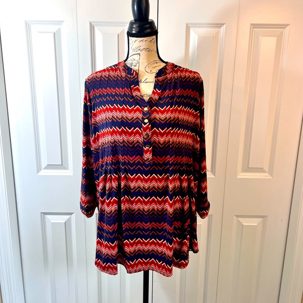 Navy blue pattern Blouse
